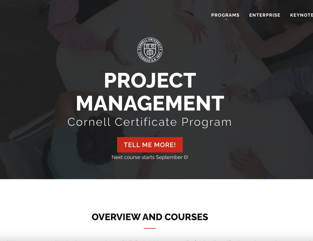Ecornell Project Management Certificate Course 