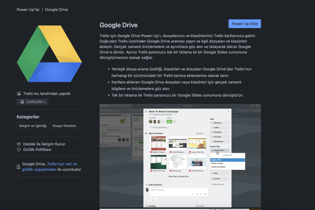 Google Drive Trello Entegrasyonu