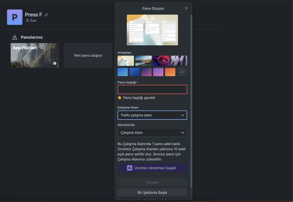 Trello'da Nasıl Pano Oluşturulur?